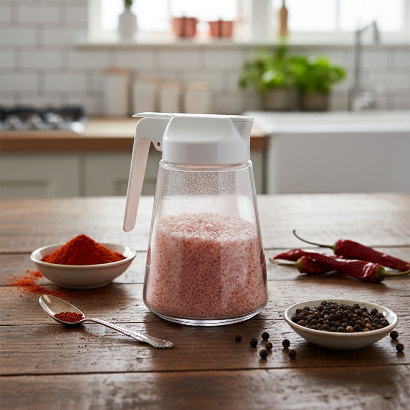 Sliding Lid Glass Sugar Dispenser by Limon