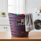 Round Bamboo Laundry Basket with Handles (1400) by Limon