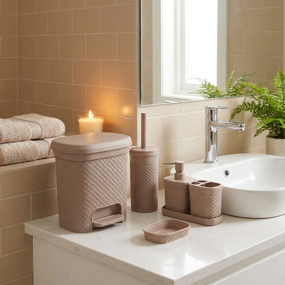 Knitted Design 5-Pcs Bathroom Set (2487) by Limon