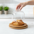 Lavish Wooden Base Serving Dome (2240) by Limon