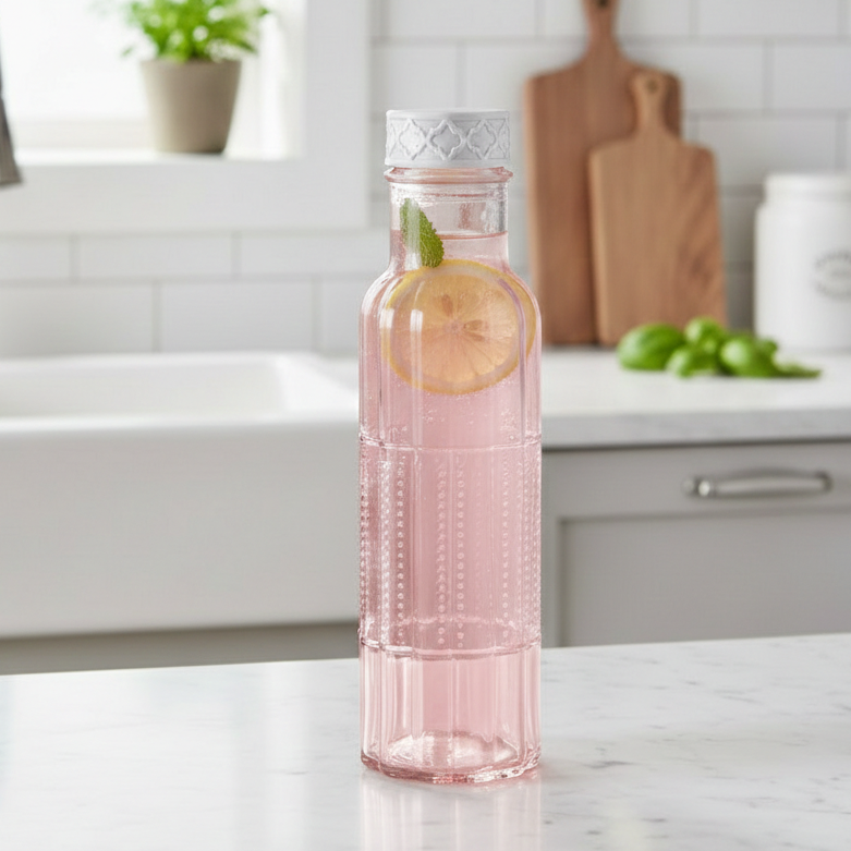 Ribbed Elegance Glass Bottle 1100ml (1934) by Limon