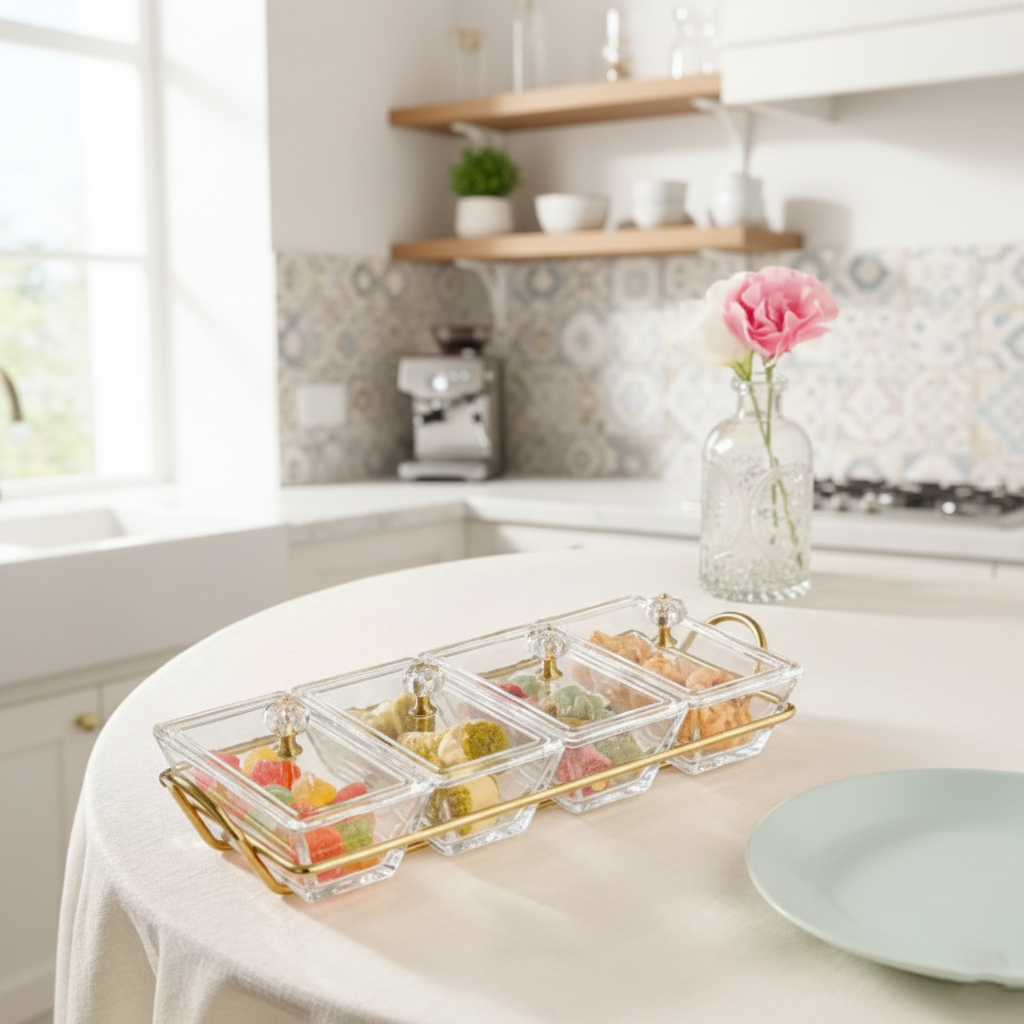 Signature Rectangular Snack Serving Tray Set by Limon