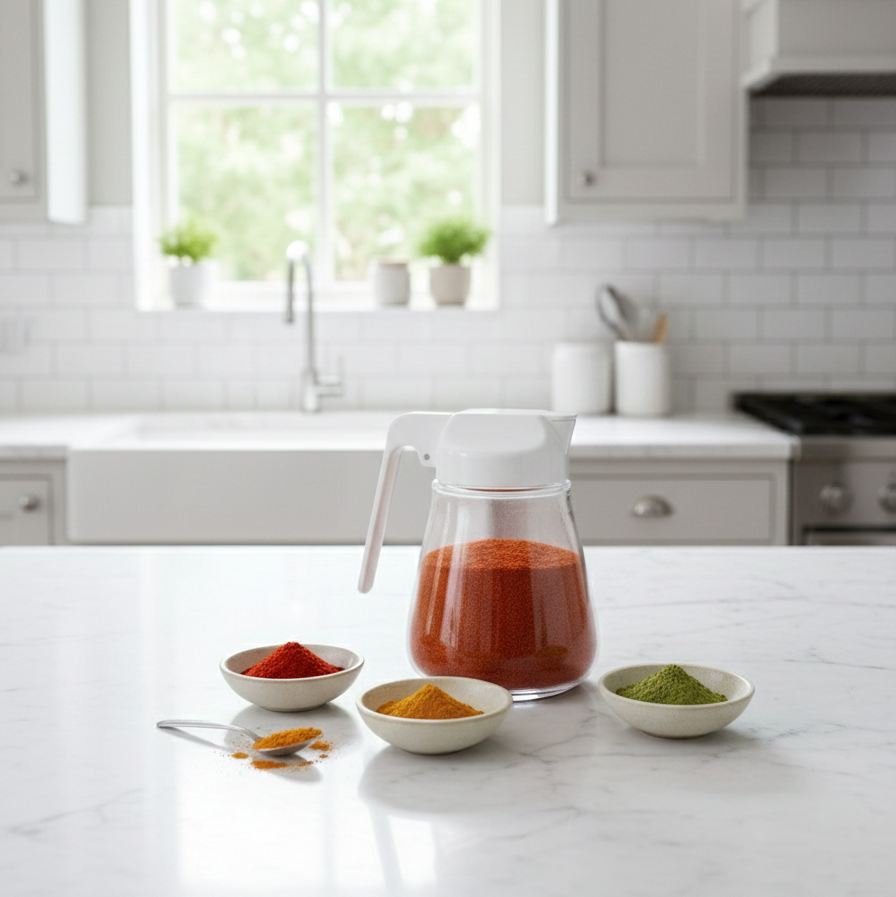 Sliding Lid Glass Sugar Dispenser by Limon