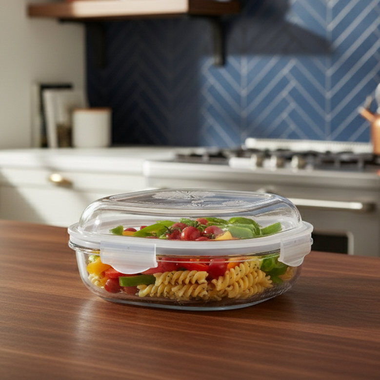 ServeNStore Square Glass Containers with Lids by Limon