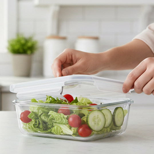 850ML Rectangular Glass Container with Lid (1802) by Limon Secondary image