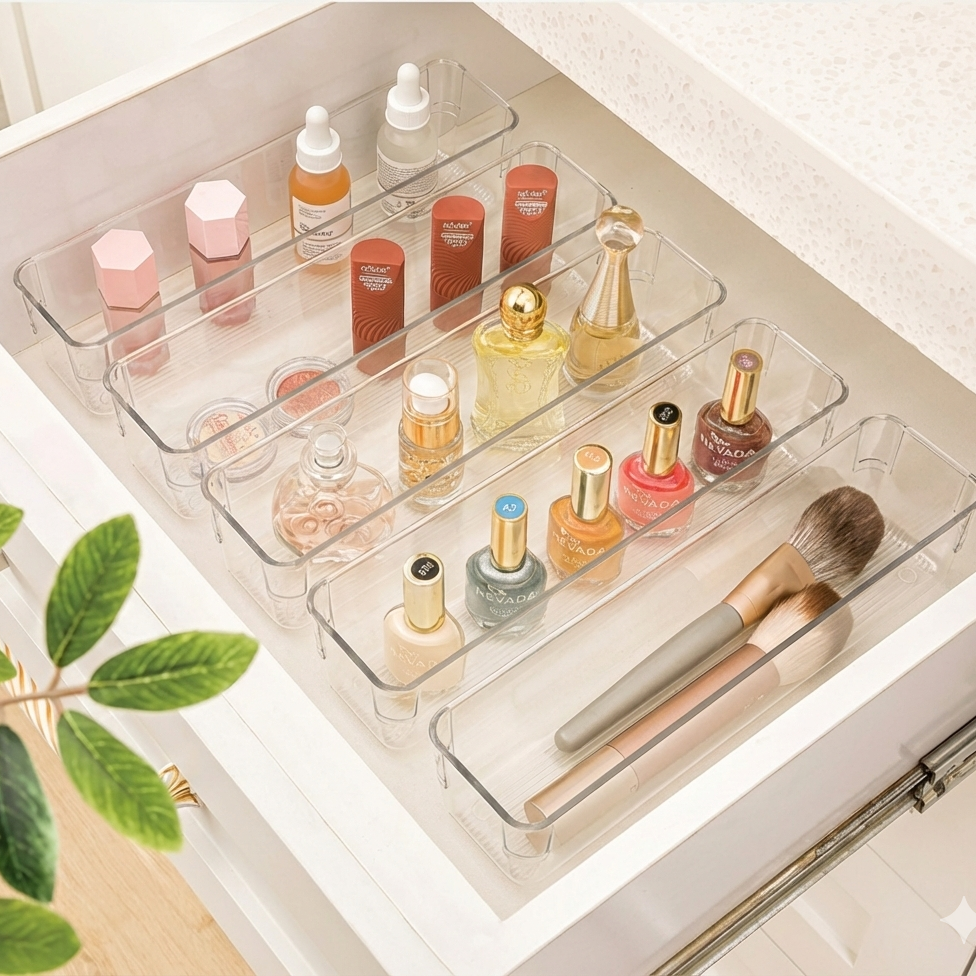 Clear Multi-Use Acrylic Drawer Organizer (2367) by Limon Main image