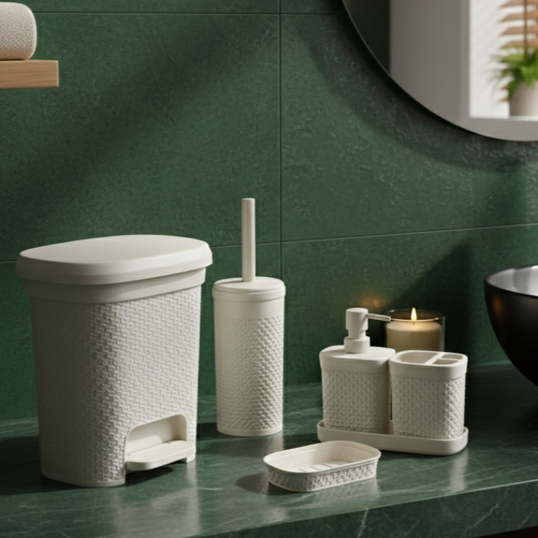 Knitted Design 5-Pcs Bathroom Set (2487) by Limon