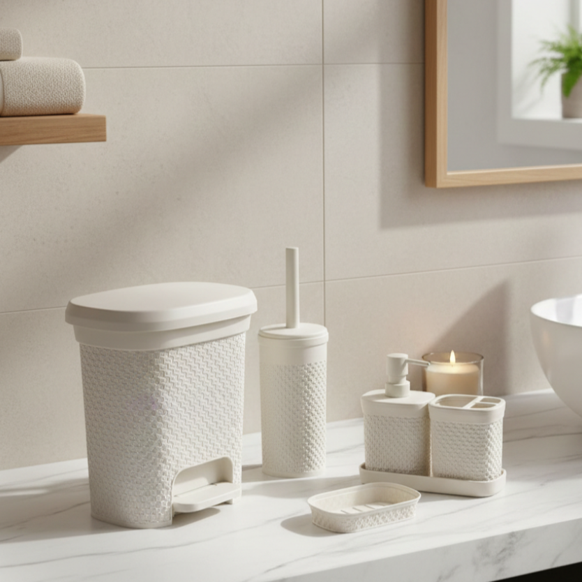 Knitted Design 5-Pcs Bathroom Set (2487) by Limon