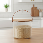 Ribbed Storage Bucket with Wooden Lid & Handle by Limon