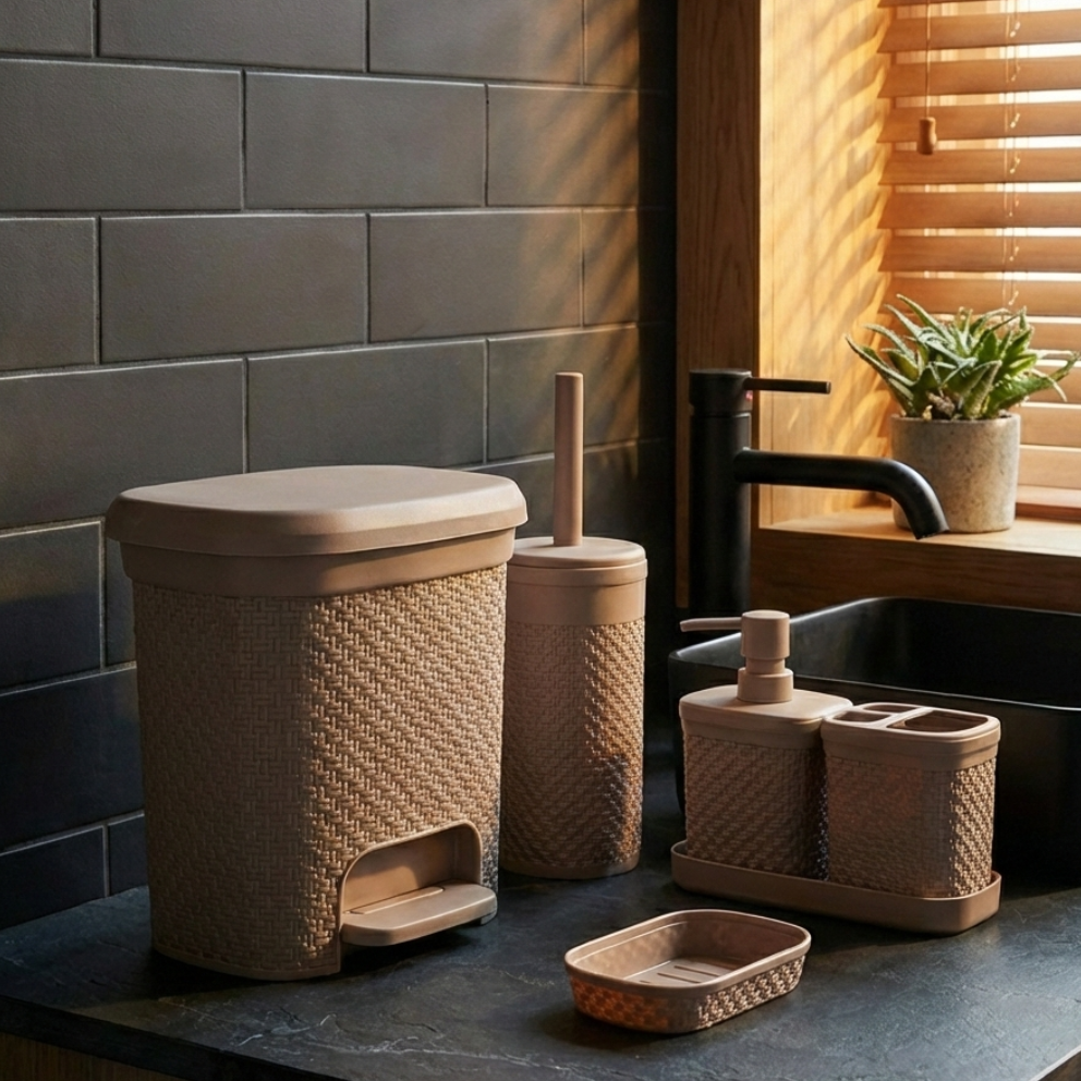 Knitted Design 5-Pcs Bathroom Set (2487) by Limon