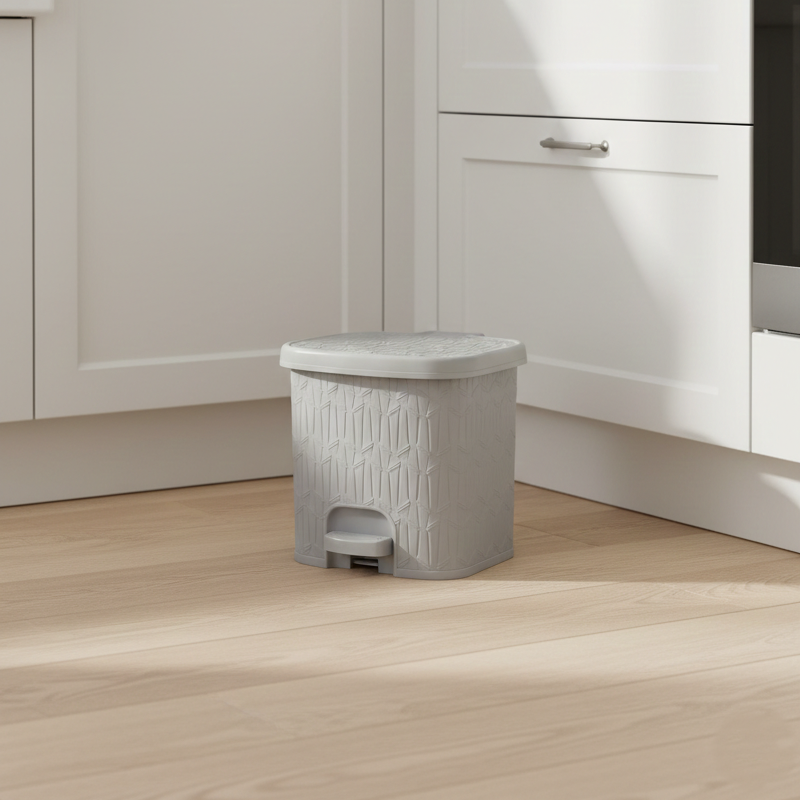 6L Bamboo-Style Dustbin with Pedal (2065) by Limon Main image