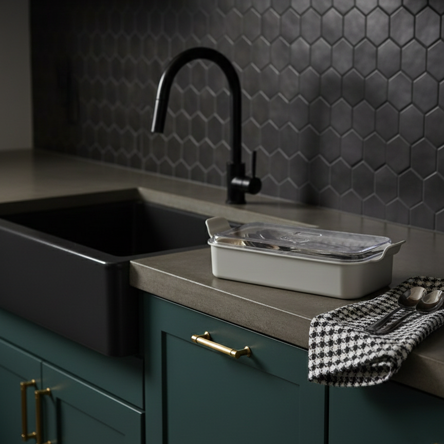 Cutlery Box with Lid and Drain (1035) by Limon