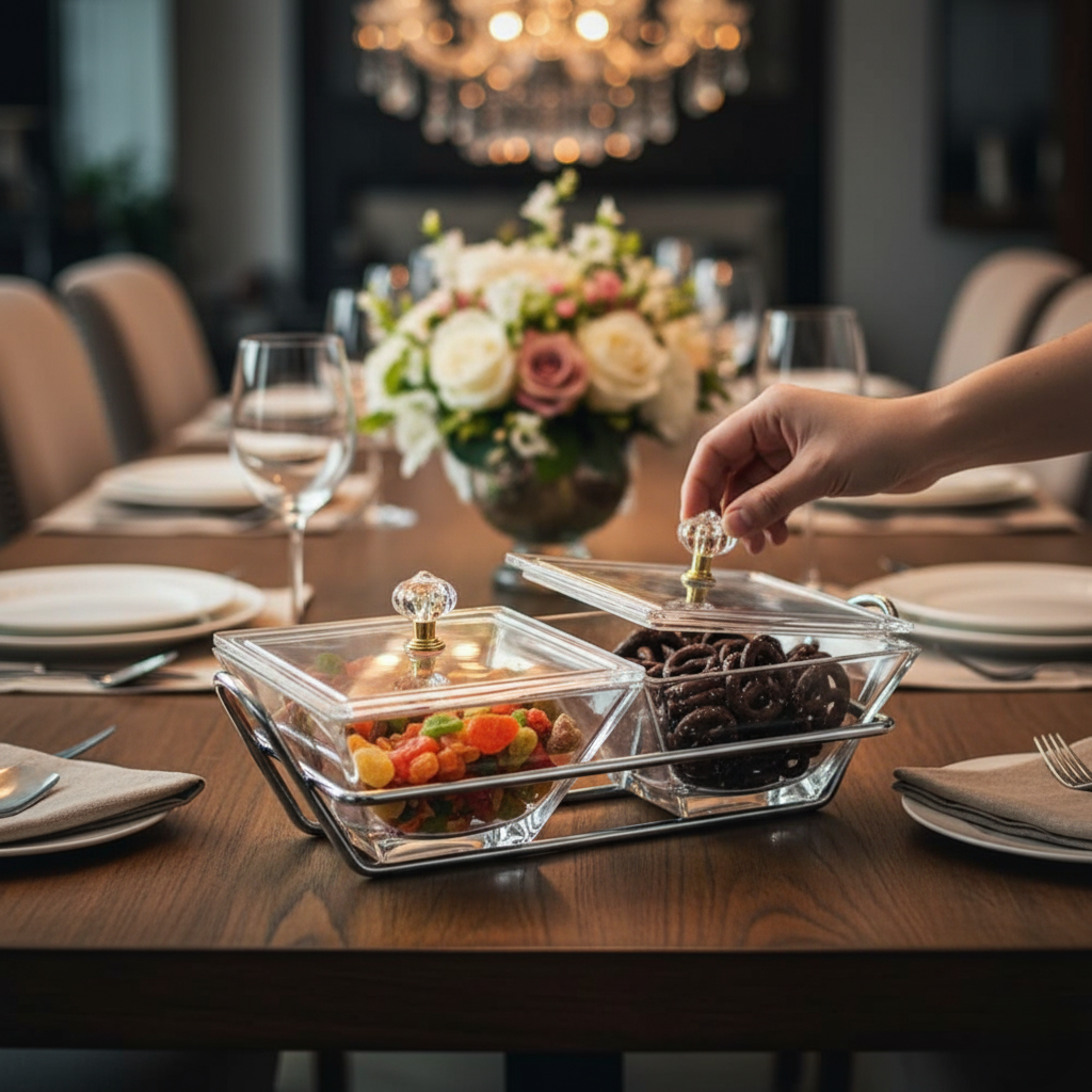 Signature Square Snack Serving Tray by Limon