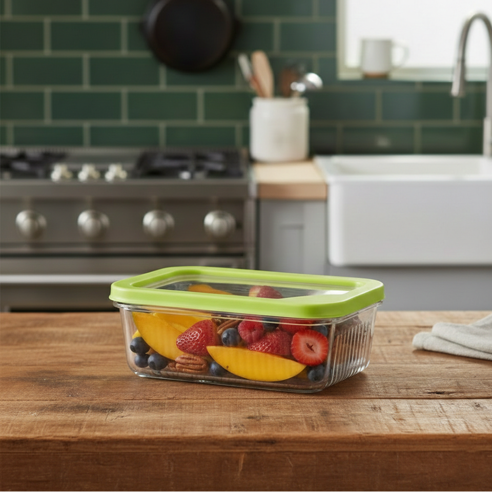 Unbreakable Glass Container (450ml) with Lid (2099) by Limon