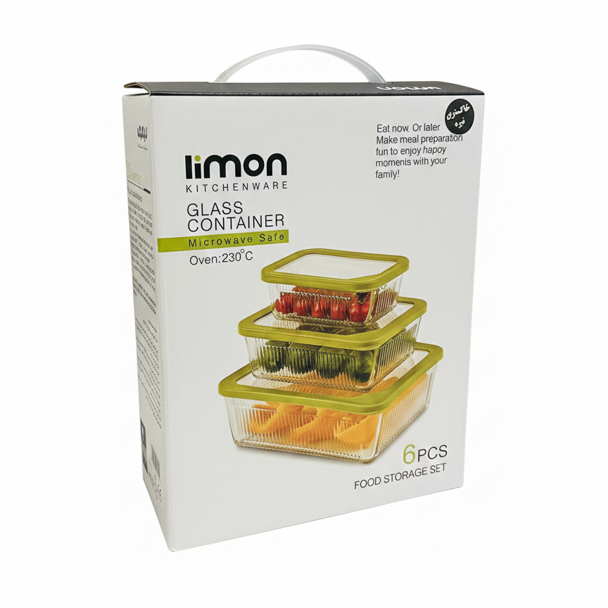 3-Pcs Unbreakable Glass Container Set (2100) by Limon