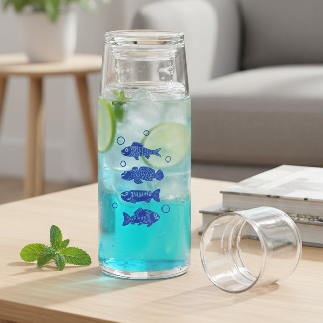 Printed 800ml Glass Carafe (2358) by Limon