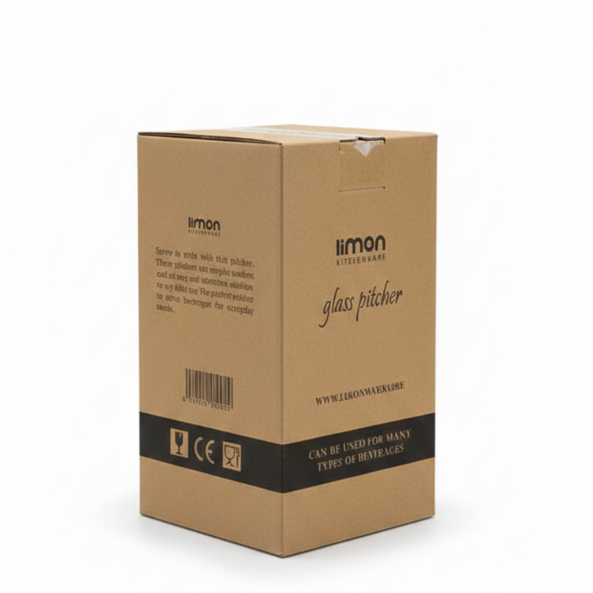 Ribbed 1.5 Liter Glass Pitcher (2375) by Limon