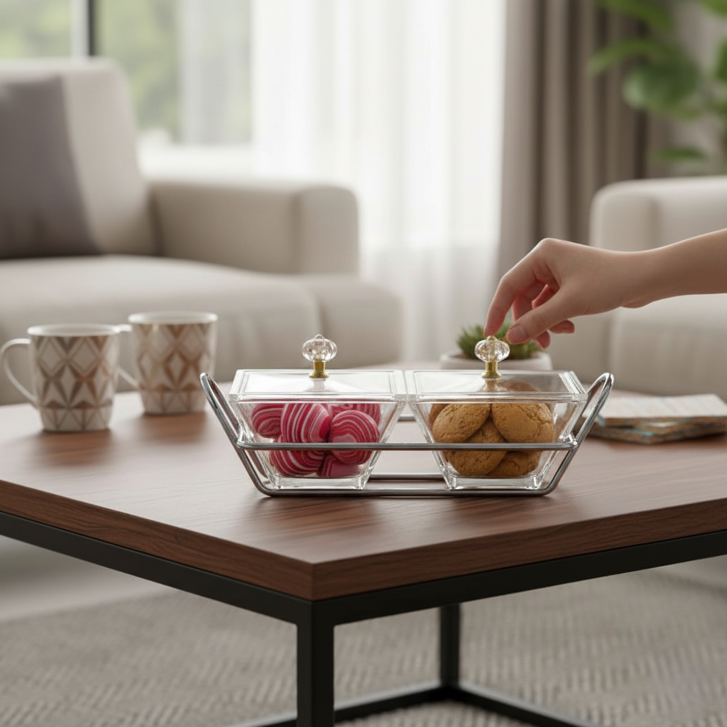 Signature Square Snack Serving Tray by Limon