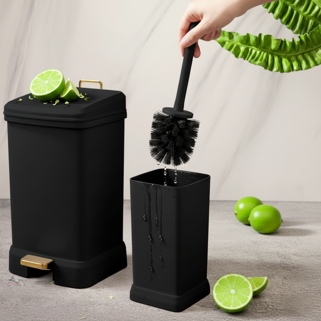 EdgeClean Rectangle Dustbin & Brush Set (1923) by Limon