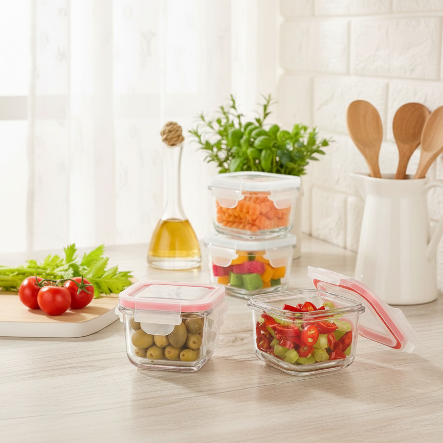 Square Glass Container Lab 200ML Square Glass Container with Lid (1976) by Limon – Limon Homeware