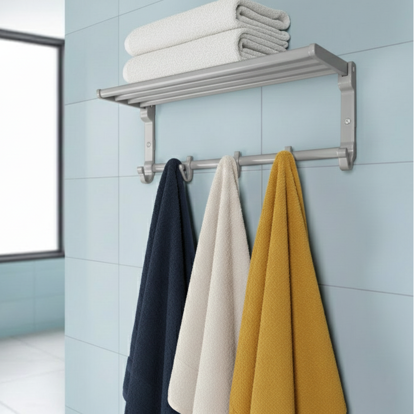 Towel & Clothes Rack with Adjustable Hangers (1940) by Limon