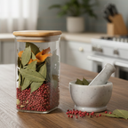 500ml Square Food Storage Jar with Wooden Lid (2197) by Limon