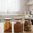 3-Pcs 1000ml Home Made Glass Jars Set with Airight Lids (2262) by Limon