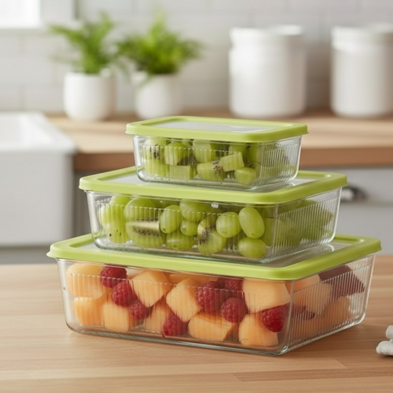 3-Pcs Unbreakable Glass Container Set (2100) by Limon Main image