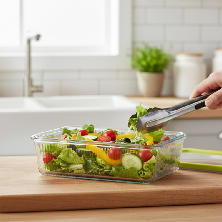 Unbreakable Glass Container (1.1L) with Lid (2098) by Limon