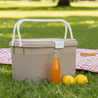 Knitted Pattern Picnic Basket with Handle (2139) by Limon