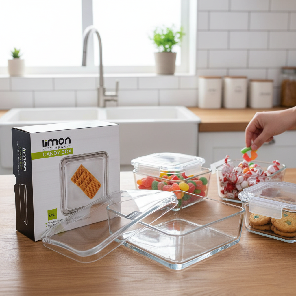 CrystalVault Glass Snacks Box (2154) By Limon