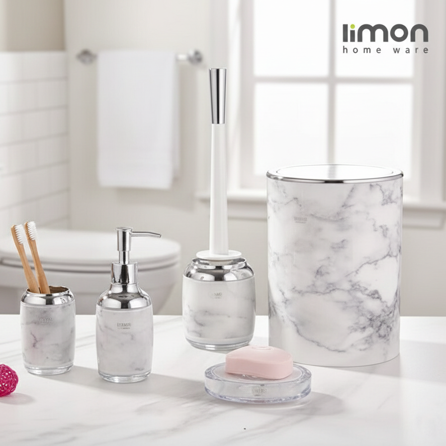 Elegant Marble 6-Piece Bathroom Set (2024) by Limon