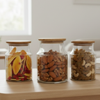 3-Pcs 1000ml Home Made Glass Jars Set with Airight Lids (2262) by Limon