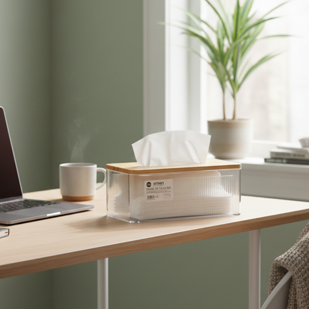 ClearView Wooden Lid Tissue Box (2372) by Limon