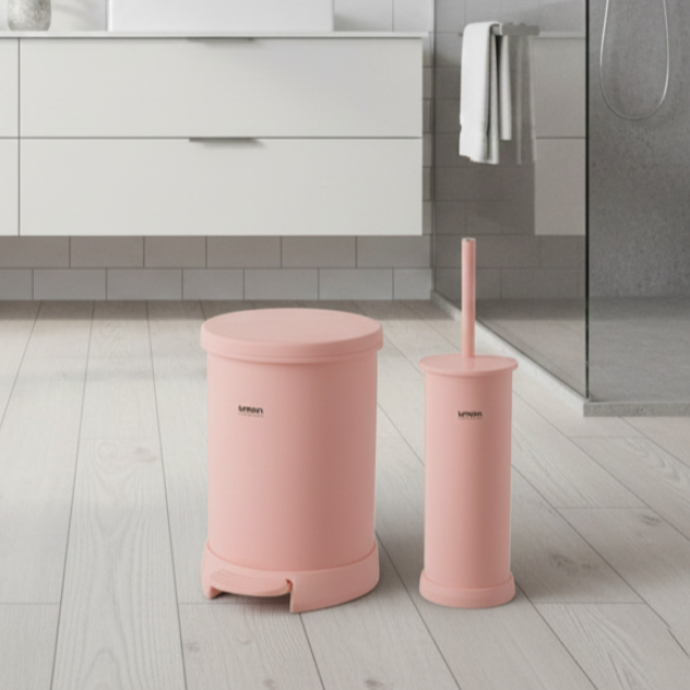 2 Pcs Dustbin With Brush (1298) By Limon