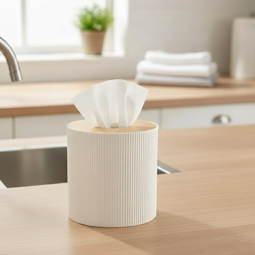 WoodAura Round Tissue Box (2370) by Limon