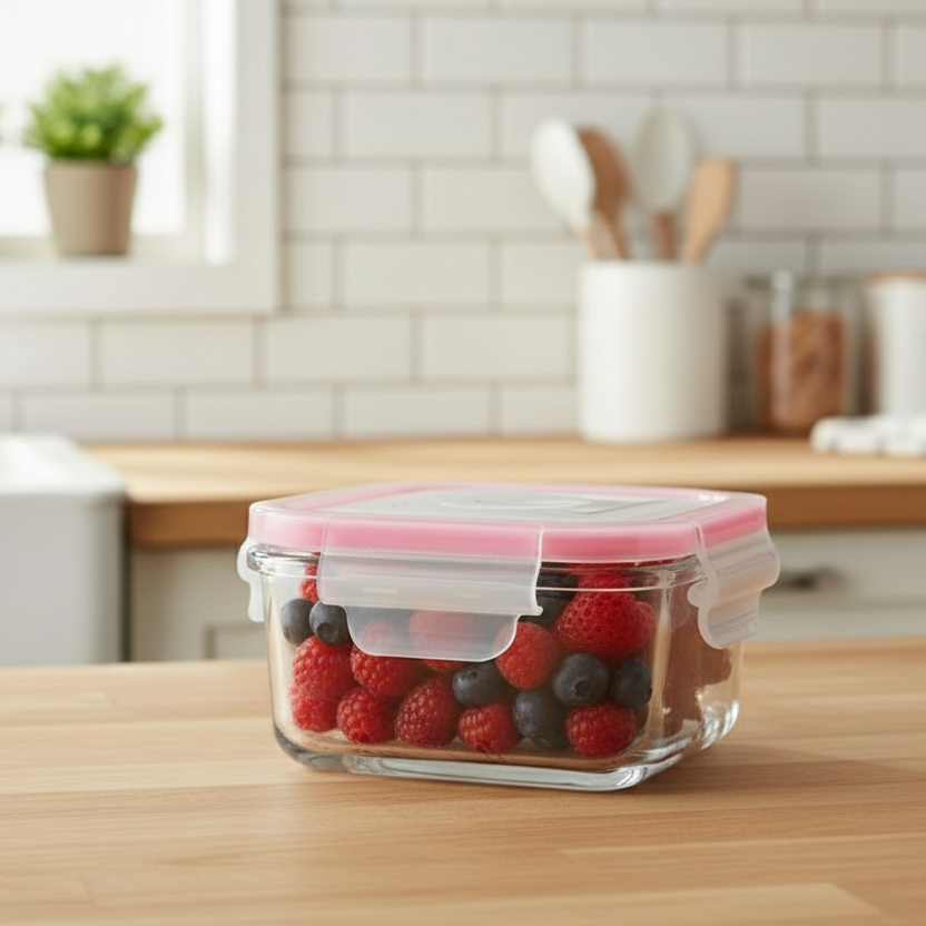 Square Glass Container Lab 440ML Square Glass Container with Lid (2014) by Limon – Limon Homeware