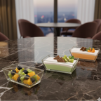 6-Pcs Rectangular Serving Glass Bowl Set (2091) by Limon
