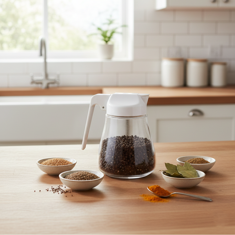 Sliding Lid Glass Sugar Dispenser by Limon