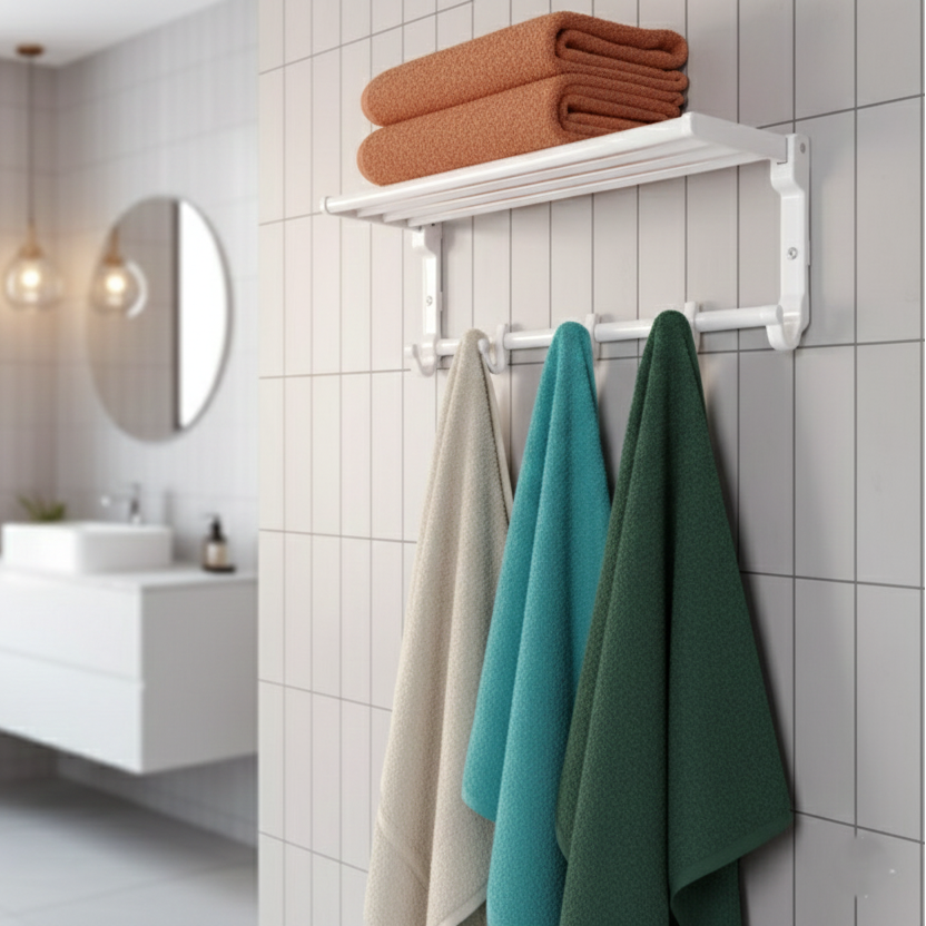 Towel & Clothes Rack with Adjustable Hangers (1940) by Limon