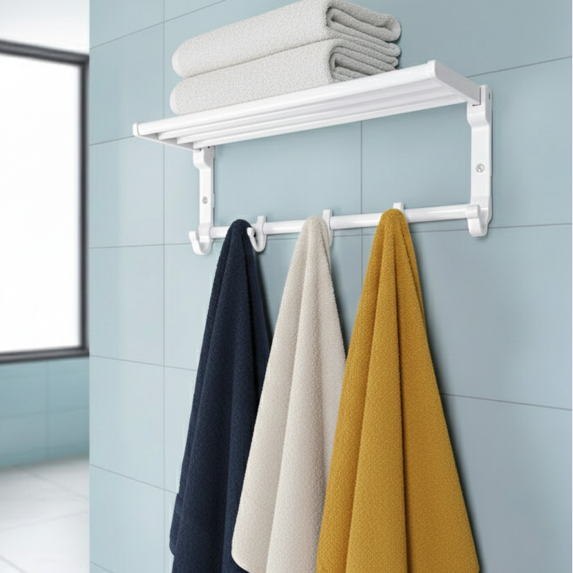 Towel & Clothes Rack with Adjustable Hangers (1940) by Limon