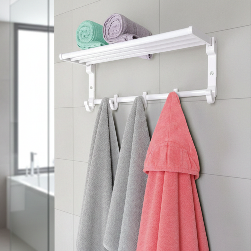 Towel & Clothes Rack with Adjustable Hangers (1940) by Limon