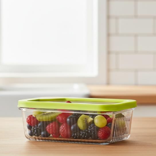 Unbreakable Glass Container (1.1L) with Lid (2098) by Limon