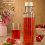 Ribbed Elegance Glass Bottle 1100ml (1934) by Limon