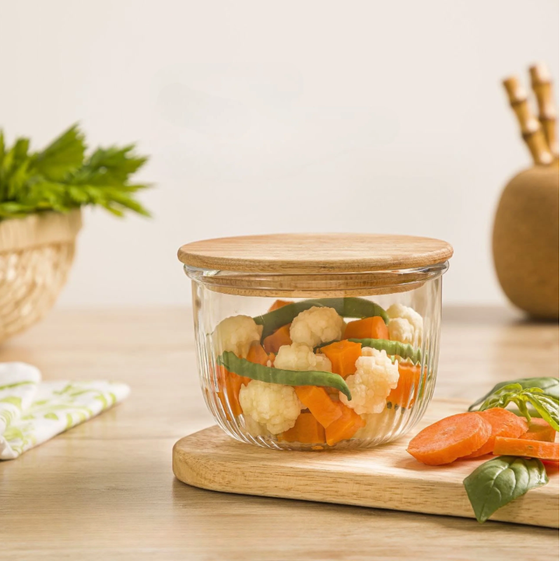 Fluted Design Airtight Glass Bowls Set (2212) by Limon