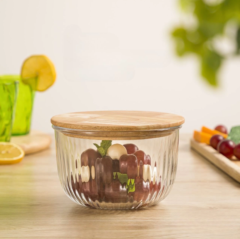 Fluted Design Airtight Glass Bowls Set (2212) by Limon