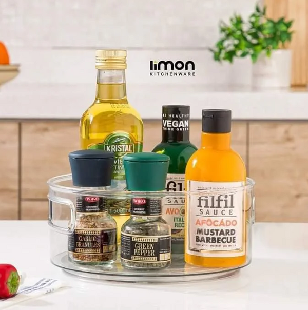 Multi-Use Acrylic Rotatable Tray with Handles (2149) by Limon