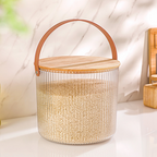 Ribbed Storage Bucket with Wooden Lid & Handle by Limon