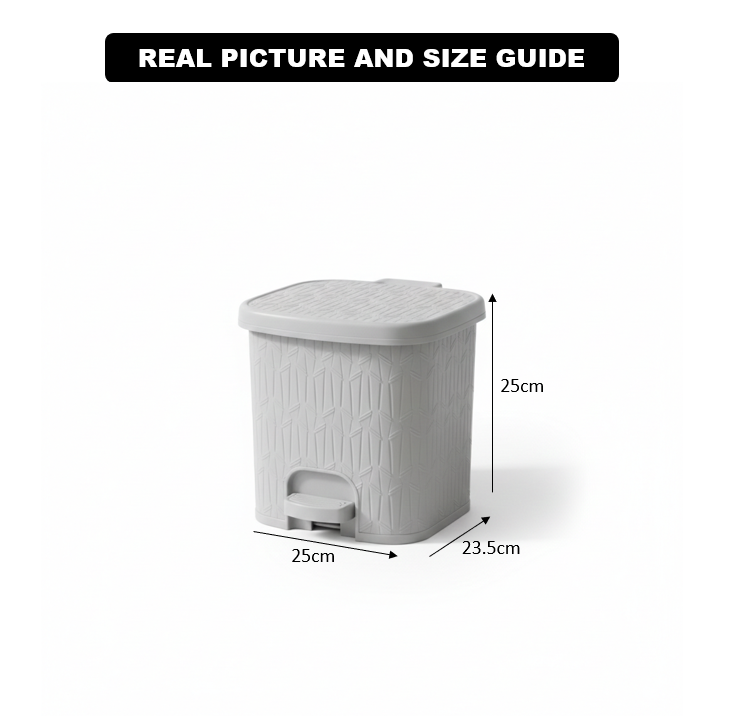 6L Bamboo-Style Dustbin with Pedal (2065) by Limon