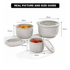 PureVent Stackable 3-Pcs Bowl Set with Vented Lid (2233) by Limon